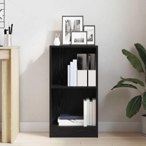 Bogreol 40 × 24 × 76 cm - konstrueret træ, sort egetræsfarve