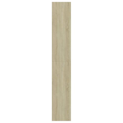 Bogreol med 5 hylder 80x30x189 cm konstrueret træ hvid og eg