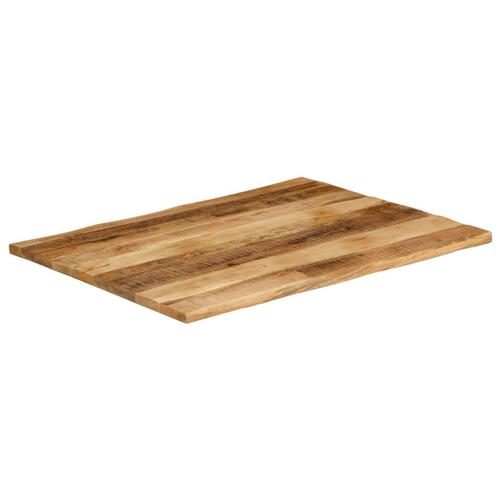Bordplade 110x80x3,8 cm naturlig kant massivt ru mangotræ