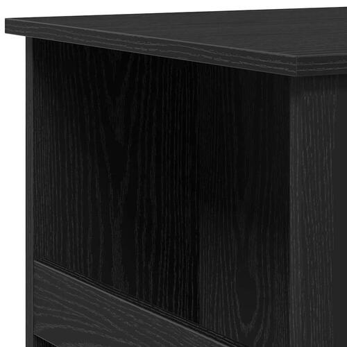 Barbord med opbevaringsstativ 102x50x103,5 cm sort egetræsfarve
