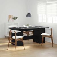 Spisebord 180x90x76 cm konstrueret træ sort egetræsfarve