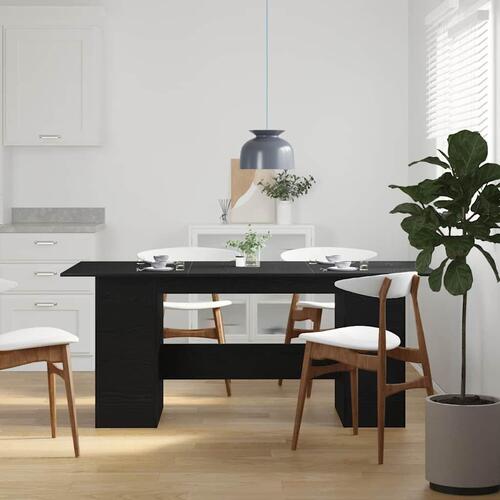 Spisebord 180x90x76 cm konstrueret træ sort egetræsfarve