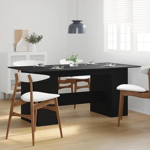 Spisebord 180x90x76 cm konstrueret træ sort egetræsfarve