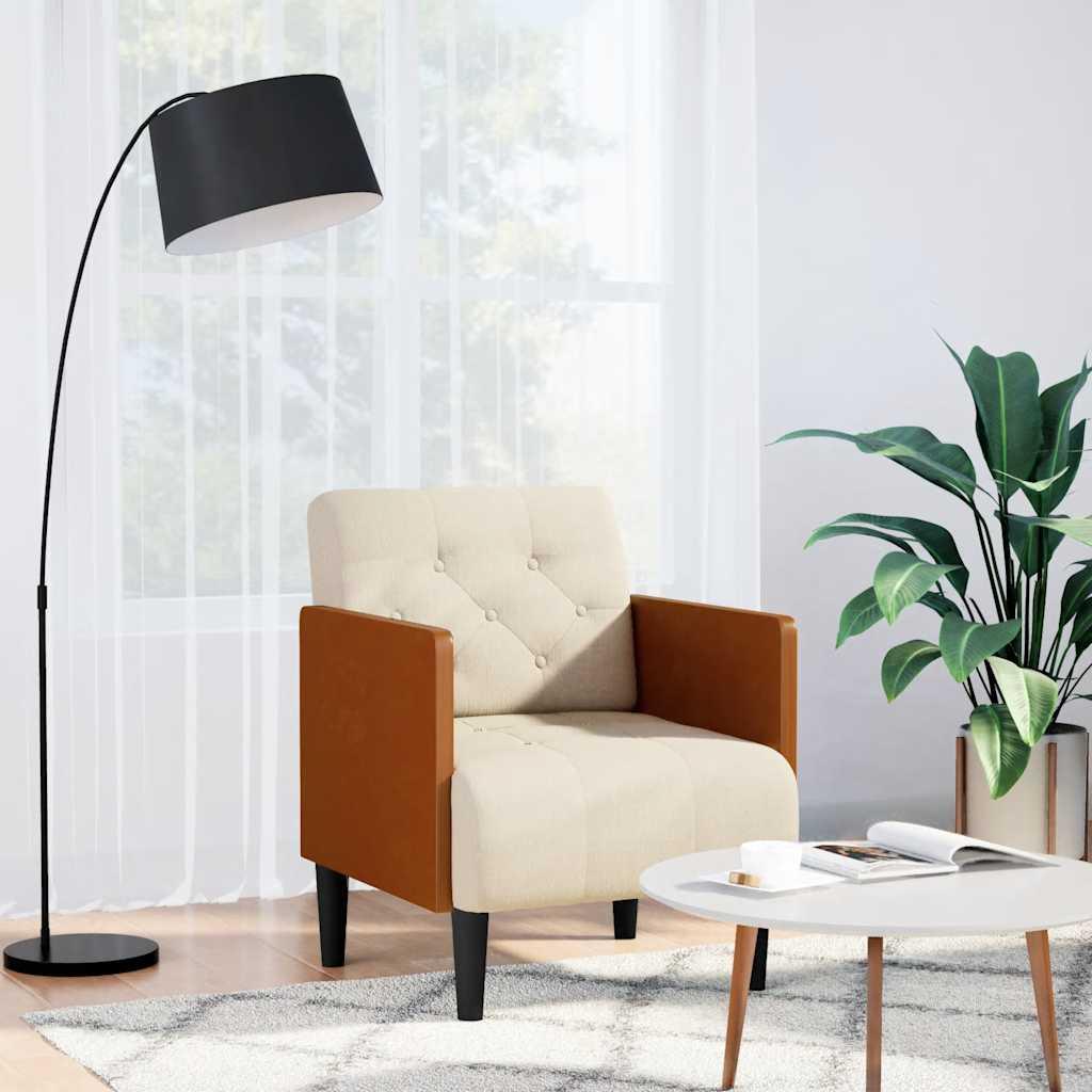 Sofastol med armlæn 55 cm hør billede