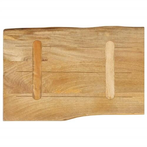 Bordplade 70x40x2,5 cm naturlig kant massivt mangotræ