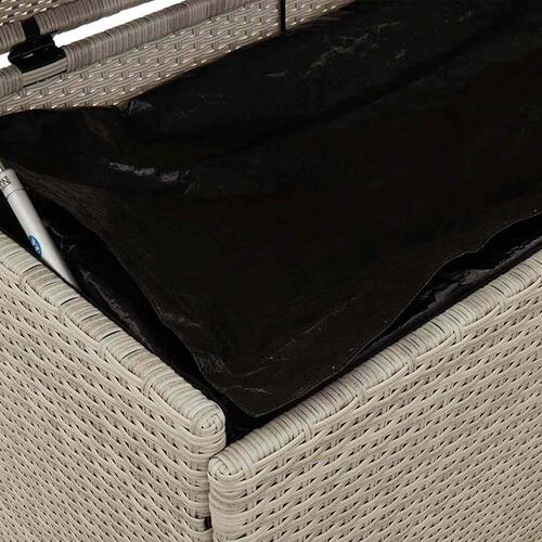 Opbevaringsboks med hjul 160x55x75 cm polyrattan lysegrå