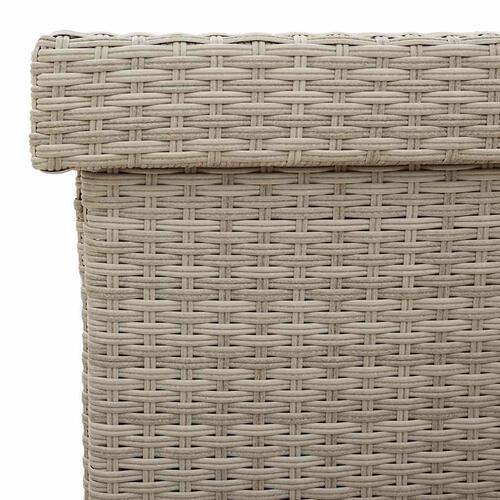 Opbevaringsboks med hjul 160x55x75 cm polyrattan lysegrå