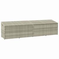 Opbevaringskasse til haven 220x50x58 cm polyrattan lysegrå