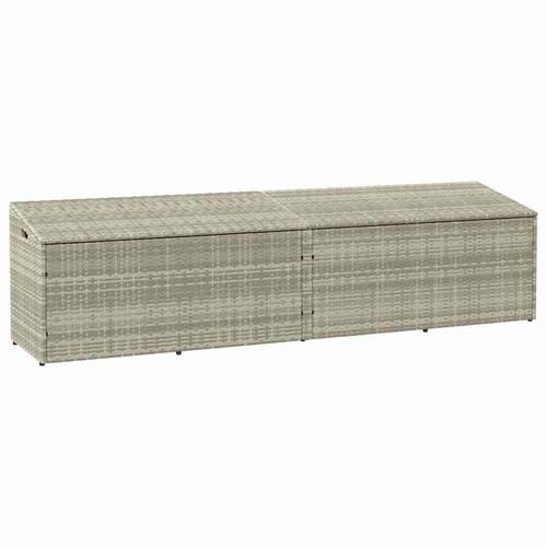 Opbevaringskasse til haven 220x50x58 cm polyrattan lysegrå