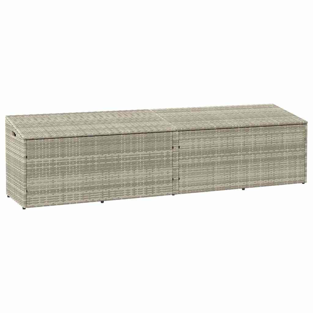 Opbevaringskasse til haven 220x50x58 cm polyrattan lysegrå