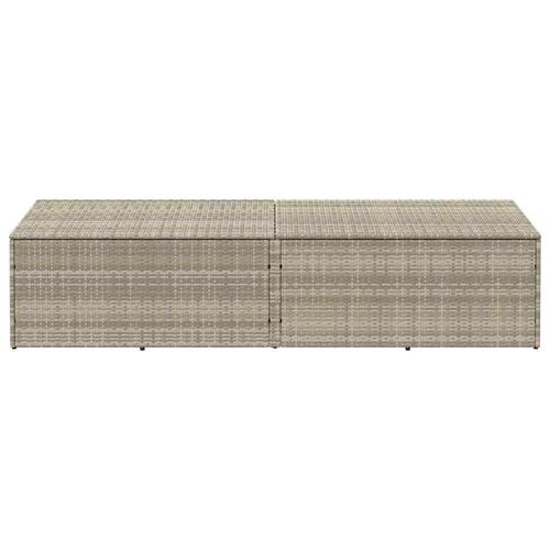 Opbevaringskasse til haven 220x50x58 cm polyrattan lysegrå