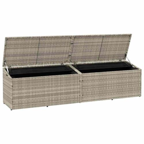 Opbevaringskasse til haven 220x50x58 cm polyrattan lysegrå