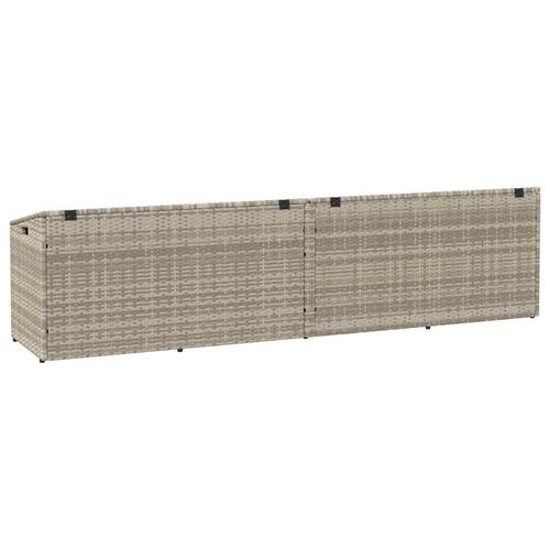 Opbevaringskasse til haven 220x50x58 cm polyrattan lysegrå