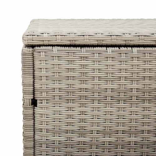 Opbevaringskasse til haven 220x50x58 cm polyrattan lysegrå