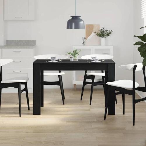 Spisebord 120x60x76 cm konstrueret træ sort egetræsfarve