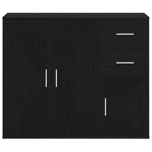 Skænk 91x29,5x75 cm konstrueret træ sort egetræsfarve