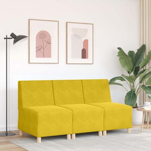 Sofastol 55 cm fløjl gul