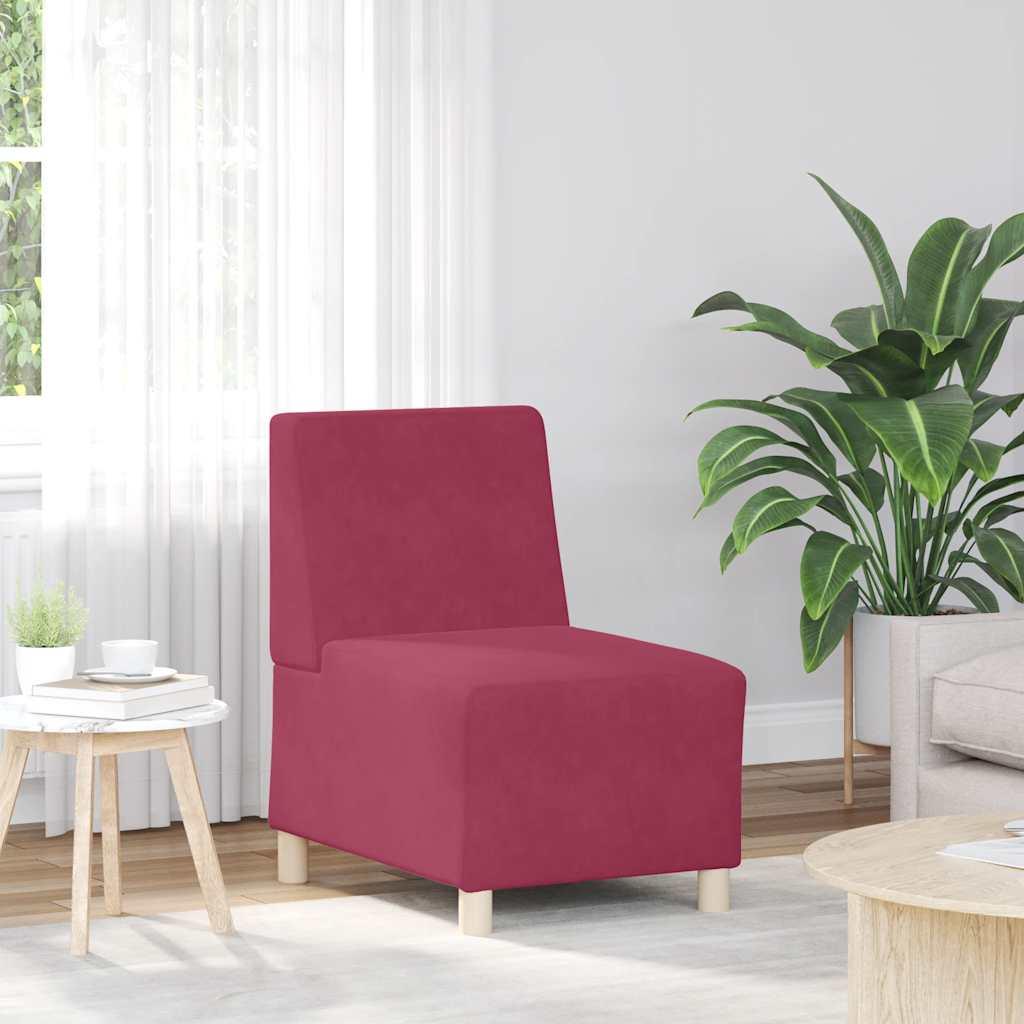Sofastol 55 cm fløjl vinrød