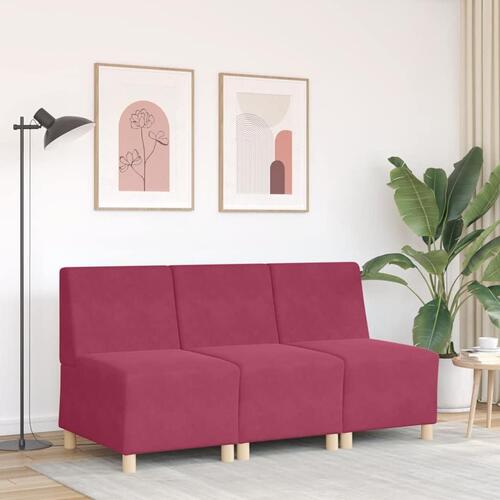 Sofastol 55 cm fløjl vinrød
