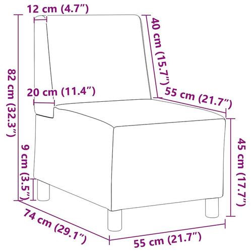 Sofastol 55 cm fløjl vinrød