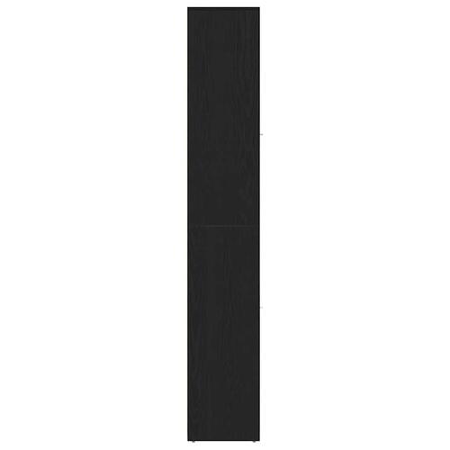 Badeværelsesskab 30x30x183,5 cm konstrueret træ sort-eg