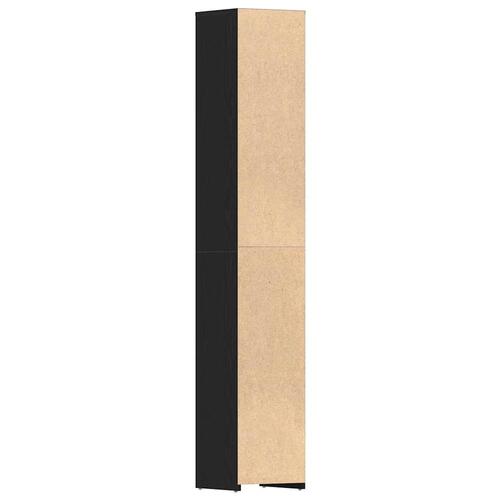 Badeværelsesskab 30x30x183,5 cm konstrueret træ sort-eg