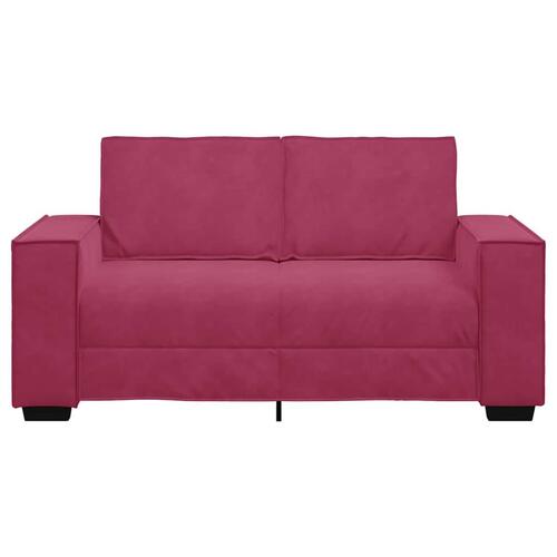 2-personers sofa 120 cm fløjl vinrød
