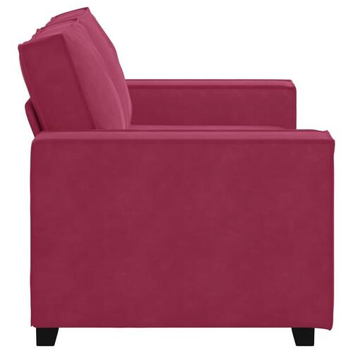 2-personers sofa 120 cm fløjl vinrød