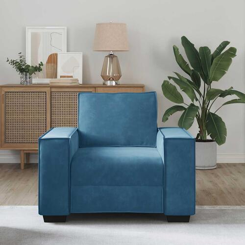 Sofastol 60 cm fløjl blå