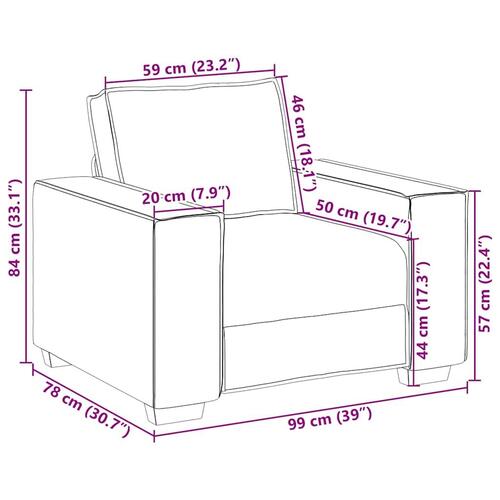 Sofastol 60 cm fløjl blå