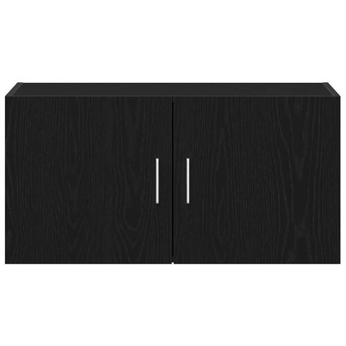 Vægskab 80x39x40 cm konstrueret træ sort egetræsfarve