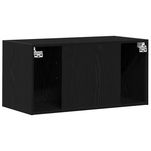 Vægskab 80x39x40 cm konstrueret træ sort egetræsfarve