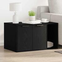 Toiletskjuler til kattebakke 80x50x45cm konstrueret træ sort eg
