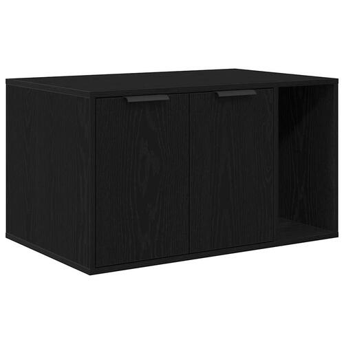 Toiletskjuler til kattebakke 80x50x45cm konstrueret træ sort eg