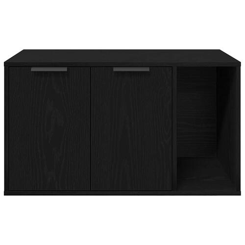 Toiletskjuler til kattebakke 80x50x45cm konstrueret træ sort eg