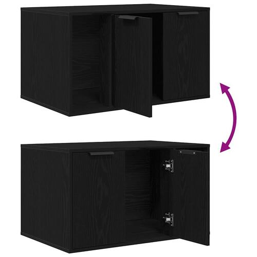 Toiletskjuler til kattebakke 80x50x45cm konstrueret træ sort eg