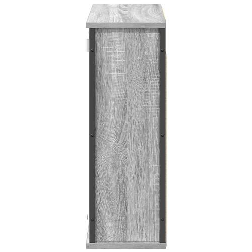 Vægskab til badeværelse med spejl 60x21x60 cm grå sonoma-eg