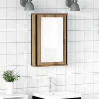 Badeværelsesskab med spejl 42x12x60 cm konstrueret træ kunsteg