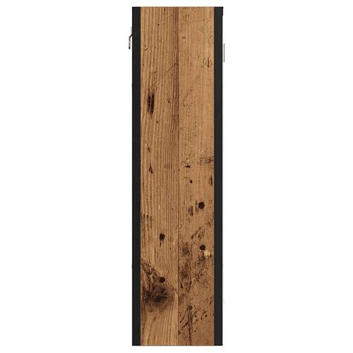 Badeværelsesskab m. spejl 60x16x60cm konstrueret træ antikt træ