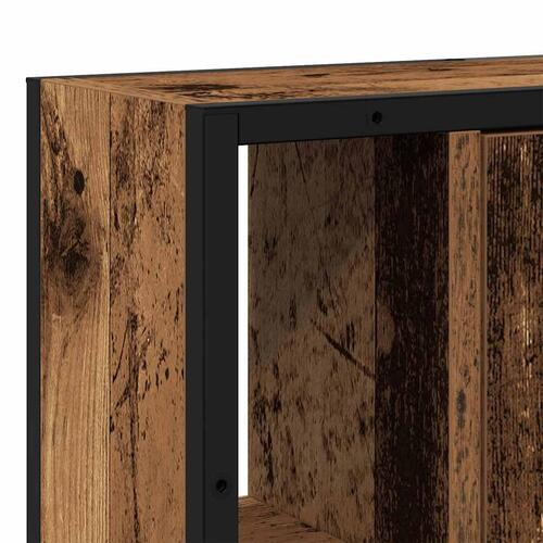Badeværelsesskab m. spejl 60x16x60cm konstrueret træ antikt træ