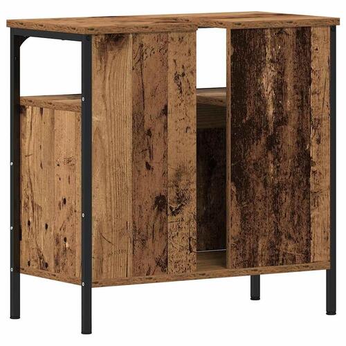 Underskab til håndvask 60x30x60 cm konstrueret træ antikt træ