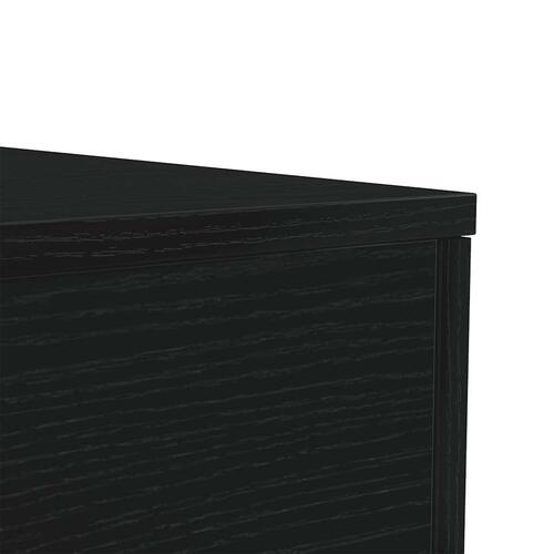 Sofabord med LED-lys 90x50x40 cm sort egetræsfarve