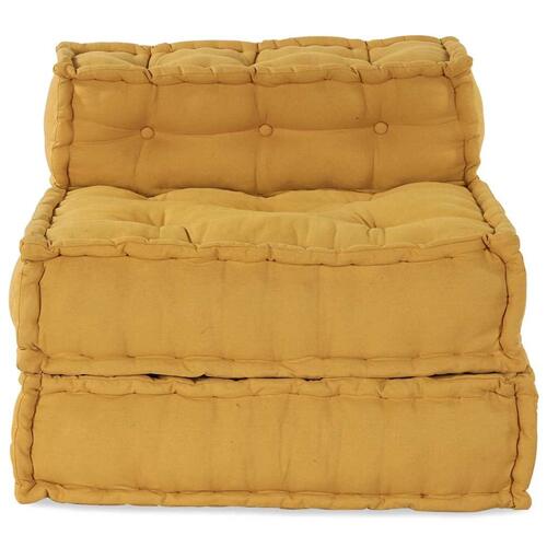Modulpuf stof 70x70x54 gul