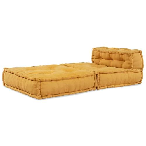 Modulpuf stof 70x70x54 gul