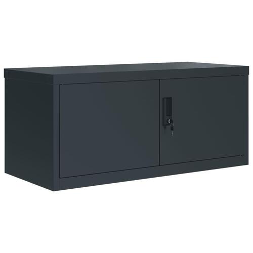 Arkivskab 90x40x130 cm stål antracitgrå