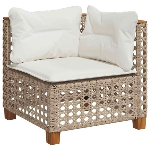 Sofasæt til haven 5 dele med hynder polyrattan beige