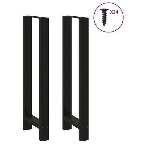 Sofabordben 2 stk. 50x(110-111) cm stål sort