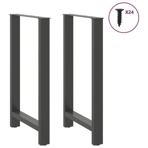 Sofabordben 2 stk. 60x(100-101) cm stål antracitgrå
