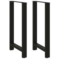 Sofabordben 2 stk. 60x(100-101) cm stål sort