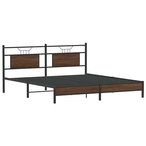 Sengeramme 160x200 cm uden madras konstrueret træ brunt eg